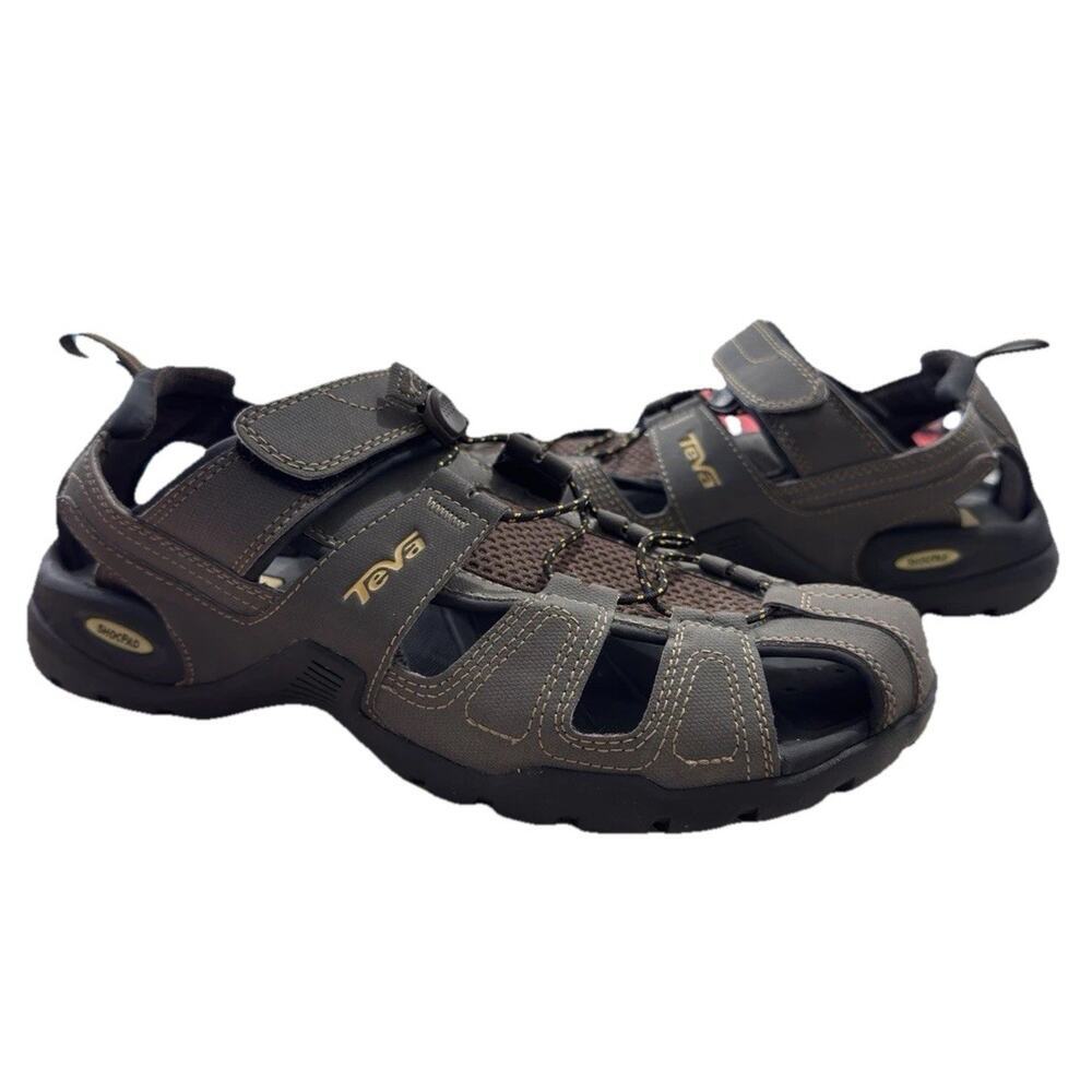 Teva Men's 10M Forebay Turkish Coffee Fisherman Sandals Taupe Gray EXCELLENT!